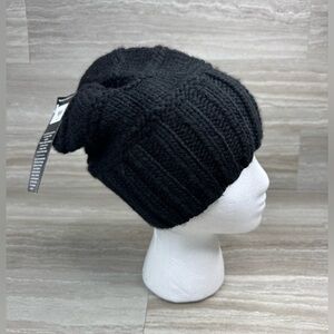 NWT Laundromat Wool Hand Knit Black Womens Slouch Beanie